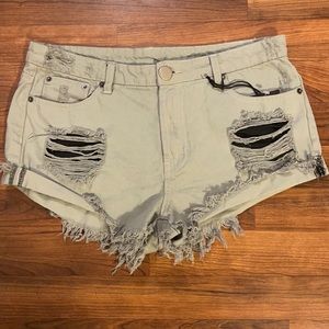 Shop Riffraff distressed shorts